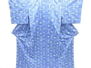 花に絣柄織り出し手織り紬着物